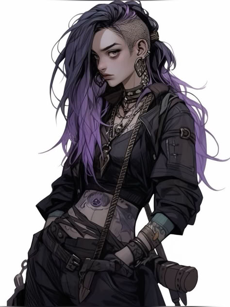 Punk Character, Cyberpunk Female, Dnd Character Ideas, Cyberpunk Character, Dungeons And Dragons Characters, Female Character Design, Dnd Characters, Character Inspo, Oc Ideas