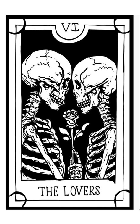 Skeletons Holding Each Other, The Lovers Tarot Card Wallpaper, Tarot Card Wallpaper, Two Skeletons, Card Wallpaper, Holding Each Other, Love Tarot Card, Lovers Tarot Card, Tarot Tattoo