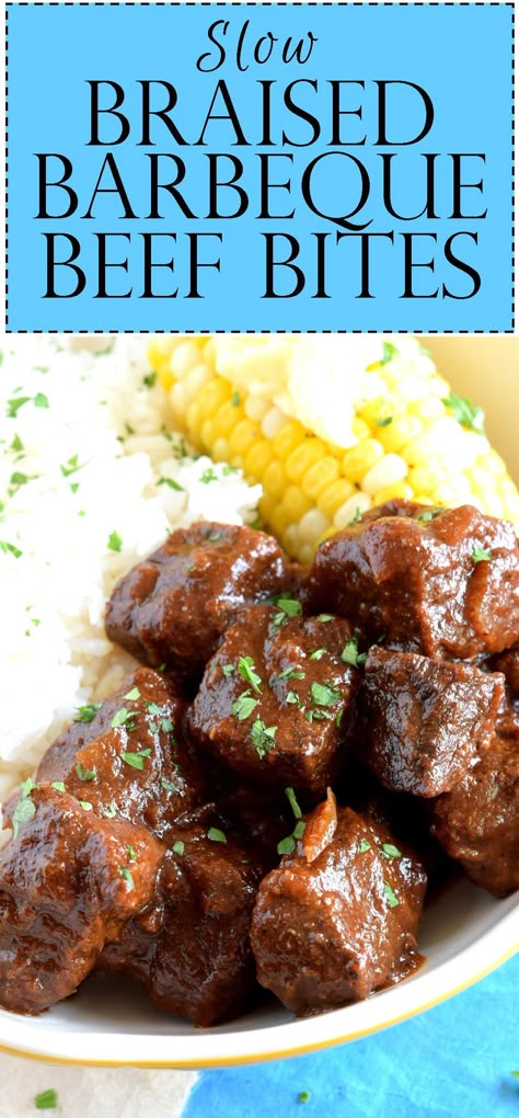 Recipes For Stewing Beef, Stew Meat Easy Recipes, Bbq Stew Meat Recipes, Recipes With Stewing Beef, Bbq Beef Bites Crockpot, Uses For Stew Meat, Chunky Beef Recipes, What To Cook With Beef Stew Meat, Barbecue Beef Tips