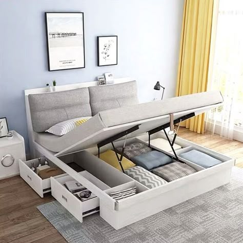 Hydraulic Bed, King Size Bed Designs, King Size Storage Bed, Bed Designs With Storage, Letto King Size, Simple Bed Designs, Double Bed Designs, Box Bed Design, King Storage Bed