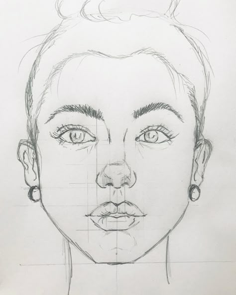 Proportions Drawing Face, Easy Sketch Portrait, Human Pencil Sketches, Face Drawing Realistic Portraits, Detailed Face Drawing, Female Portrait Drawing Sketch, Human Faces Drawings, How To Realistic Drawing Face, Realistic Face Proportions