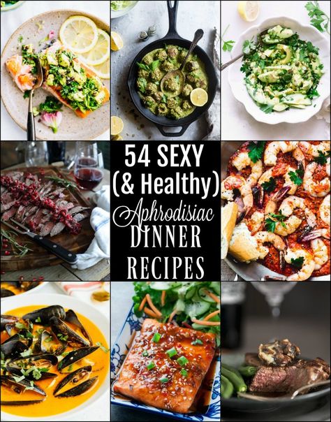 54 Sexy (and clean) Aphrodisiac Dinner Recipes for getting your groove on | TheRoastedRoot.com #paleo #keto #glutenfree Date Night Recipes Easy, Dinner Husband Will Love, Dinner Recipes Date Night At Home, Gourmet Dinner At Home, Fancy Looking Dinner, Date Night Meals At Home Healthy, Fall Date Night Dinner Recipes, Easy Dinner Recipes For Date Night, Easy Dinner Recipes Date Night