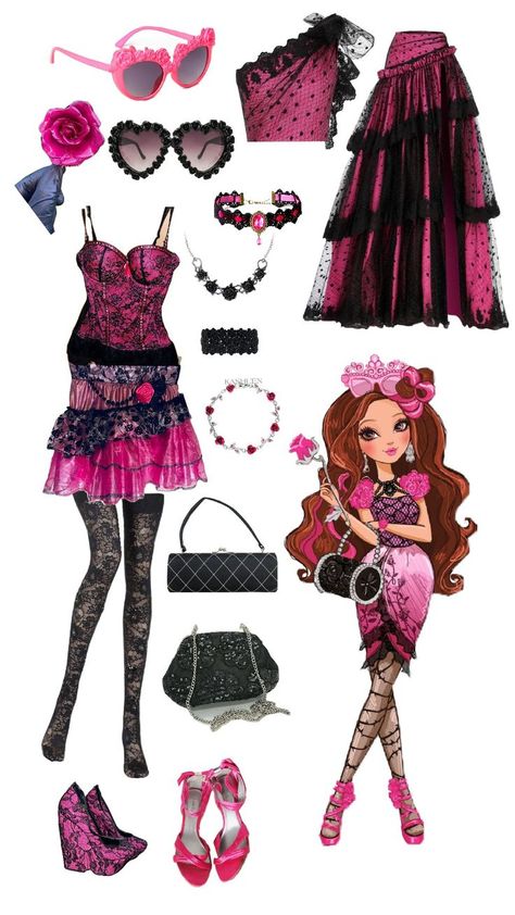 briar beauty from ever after high halloween costume inspo Ever After High Halloween, Halloween Constumes, Monster High Halloween Costumes, Halloween Customer, Monster High Halloween, Briar Beauty, Pretty Halloween Costumes, Duo Halloween Costumes, Red Costume