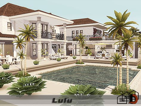 Sims 3 Mansion, Sims 4 Cc Furniture Living Rooms, Sims Lots, Lotes The Sims 4, Malibu House, The Sims 4 Lots, Sims 4 House Ideas, Luxurious Mansion, Sims 4 Tsr