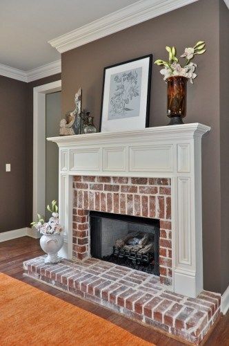 best paint colors to coordinate with red or purple toned brick fireplace Red Brick Fireplace, Red Brick Fireplaces, Living Room Wall Color, Brick Fireplace Makeover, Room Wall Colors, The Mantle, Best Paint Colors, Room Paint Colors, Home Fireplace