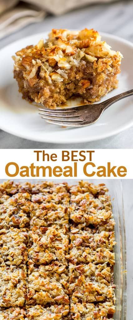 Oats And Coconut Recipes, Oatmeal Spice Cake Recipe, Grandmas Old Fashion Oatmeal Cake, Desserts With Old Fashioned Oats, Dessert Recipes With Oatmeal, Oatmeal Pound Cake, Desserts Made With Oats, Rolled Oats Dessert, Recipes With Rolled Oats Baking