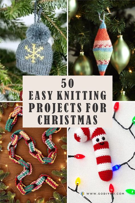 Making knitting projects for Christmas is the perfect way to begin during the holiday. There are many easy knitting patterns for Christmas that you can make. So, if you are looking for easy knitting projects for Christmas, you have come to the right place. #christmasprojects #knittingchristmasprojects #knittingprojectideas Easy Knitted Christmas Decorations, Easy Knitting Projects Christmas, Quick Knitted Christmas Gifts, Quick Knit Christmas Ornaments, Easy Knitted Projects, Quick Christmas Knits, Knitting Pattern Christmas Ornament, Xmas Knitting Ideas, Knit Xmas Ornaments