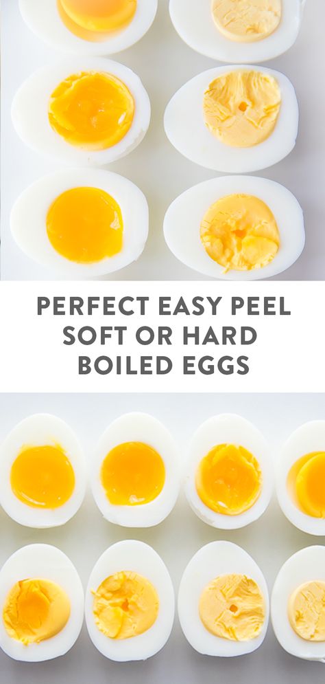 This method is seriously the best for easy to peel hard boiled and soft boiled eggs. It's super simple and fool proof, too. #easter #eggs Easy Peel Soft Boiled Eggs, Soft Boiled Eggs How To Make, Boiled Recipes, Steak And Eggs Diet, Creative Egg Recipes, Hughes Family, Egg And Grapefruit Diet, 40 Aprons, Boiled Egg Recipes