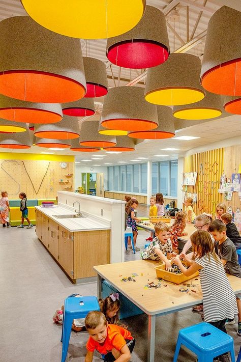 Acoustic Empire Shade 🔆 #MontessoriBed #ChildFurniture #ToddlerRoomDecor #NaturalMaterials #WoodenToys #KidsRoomInspiration #MontessoriHome #EcoFriendlyKids #ToddlerSleep #ParentingIdeas Classroom Lighting Design, Middle School Classroom Design, Acoustic Pendant Light, Primary School Classroom Design, Elementary School Interior Design, School Interior Design Classroom, Architecture School Design, Primary School Design, Classroom Interior Design