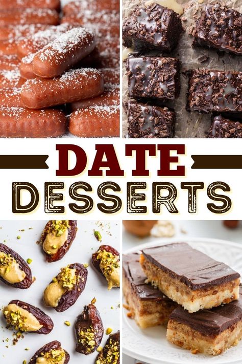 Try these date desserts for healthy, sweet treats. From brownies to cookies to cake and bars, there are some wonderful desserts you can make with dates. Healthy Date Recipes Snacks, Date Sweets Dessert Recipes, Are Dates Keto Friendly, What To Make With Dates Ideas, Brownies Sweetened With Dates, Greek Yogurt And Dates, Treats With Dates, Sweet Date Recipes, Small Healthy Desserts