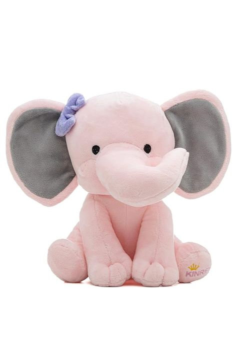 CUTE AND SOFT - This KINREX Elephant Plush Animal for kids and babies comes in a beautiful pink color and is very soft and cuddly. This stuffed elephant for baby has great high-quality materials, such as super-soft polyester fibers and plush, have extra durability. Pink Elephant Stuffed Animal, Stuffed Elephant, Elephant Stuffed Animal, Elephant Toy, Pink Stuff, Teddy Bear Toys, Smiling Faces, Animal Bag