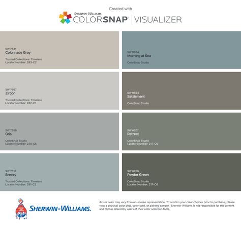 Colonnade Gray for all painted trim Colonnade Gray Sherwin Williams, Sherwin Williams Colonnade Gray, Colonnade Gray, Paint Colors Sherwin Williams, Gray Sherwin Williams, Painted Trim, Sherwin Williams Gray, Interior Paint Colors, Paint Colors For Home