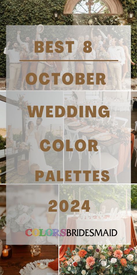 Fall Wedding Cinnamon Color, Bridesmaid Dresses For October Wedding, Wedding Colors With Burnt Orange, October Wedding Light Colors, Fall 2024 Bridesmaid Dresses, Fall Gold Wedding Color Palettes, Fall Farm Wedding Colors, October Wedding Colors 2024, Fall Colors For Bridesmaid Dresses