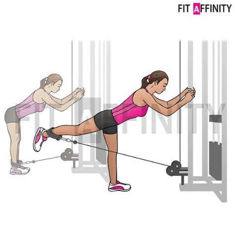 Cable Kickbacks Leg Machines At Gym, Cable Kick Backs, Target Glutes, Cable Workouts, Cable Kickbacks, Exercise Legs, Cable Machine Workout, Workout Challenges, Glute Kickbacks