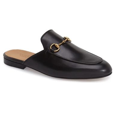 Mules for the office -- yea or nay, readers? The post Coffee Break: Princetown Loafer Mule appeared first on Corporette.com. Best Loafers, Gucci Princetown, Ladies Slides, Gucci Loafers, Mens Black Leather, Casual Slippers, Loafer Mules, Leather Slippers, Leather Mules