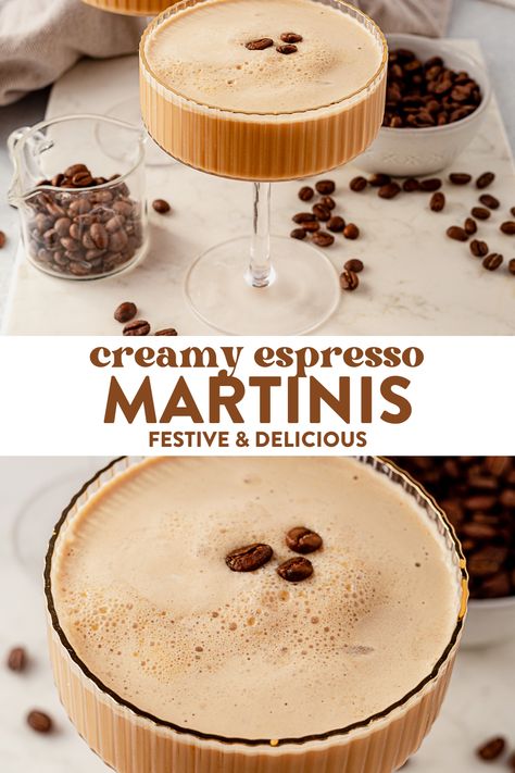 This creamy espresso martini is a robust, sophisticated cocktail made with simple ingredients. If it weren't for the cocktail glass, looking at it, you might think it's a cold brew or strong coffee drink. Espresso Martini Chocolate, Blended Espresso Martini, Espresso Vodka Recipes, Espresso Martini Without Kahlua, Esspreso Martini Recipe Easy, S’mores Espresso Martini, Frozen Espresso Martini Recipe, Sweet Espresso Martini, Espresso Martini With Kahlua