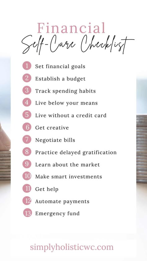 Financial self care checklist Financial Self Care Ideas, Financial Planning Aesthetic, Financial Self Care, Finance Aesthetic, Financial Website, Financial Checklist, Financial Planning Printables, 59th Birthday Ideas, All About The Benjamins