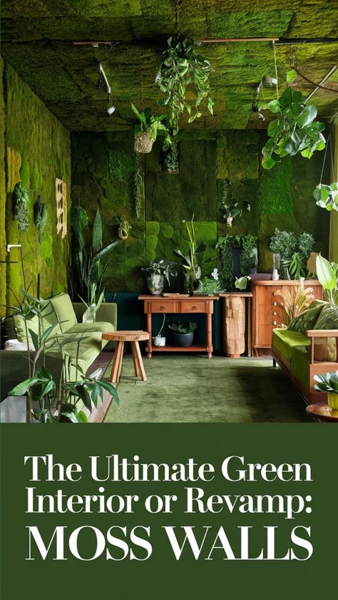 Introduce the serenity of nature indoors with our Ultimate Green Interior Revamp: Moss Walls. These living walls are carefully crafted with soil, moss, and precision engineering to create a breathtakingly realistic and maintenance-free green oasis. Perfect for modern home decor, commercial spaces, and wellness retreats, our Moss Walls bring a touch of tranquility and freshness to any environment.interior
#design
#trend Biofilic Interior, Moss Wall Indoor, Greenhouse Studio, Living Wall Indoor, Green Wall Design, Moss Walls, Industrial Boho, Living Walls, Green Oasis