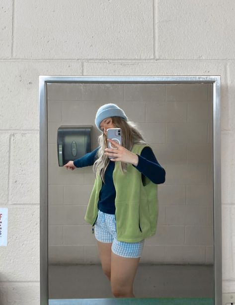 camera roll, photo dump, 0.5 pic, insta dump, casual outfit, boxer outfit, granola outfit, vest outfit, camping outfit, photo poses, friend group, summer photo inspo, insta story, story inspo, socials, dr, br, bf, BeReal poses, pic inspo, camping, hiking, granola aesthetic Hiking Vest Outfit, Vest Hiking Outfit, Granola Vest Outfits, Granola Girl Vest Outfit, Girls Vest Outfit, Summer Vest Outfit, Pink Vest Outfit, Salted Granola Girl, Friend Group Summer