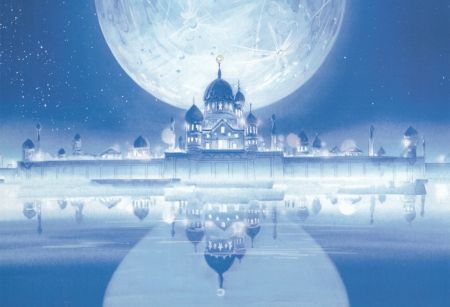 Moon Kingdom - castle, light, building, magic, anime, glow, sweet, landscape, blue, scenic, nice, scene, palace, reflection, beautiful, lovely, beauty, fantasy, scenery, sailormoon, sailor moon, pretty, house, shining, home Luna Anime, Sailor Moon Wedding, Sailor Moon Background, Princesa Serenity, Moon Kingdom, Moon Palace, Arte Sailor Moon, Sailor Moon Stars, Moon Images