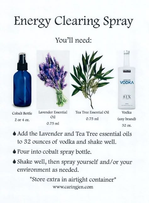 Auric Spray Recipe, Spiritual Floor Wash Recipe, Auric Spray, Cleansing Room Spray, Spell Jar Recipes, Energy Clearing Spray, Aura Cleansing Spray, Clearing Spray, Essential Oil Spray Recipes