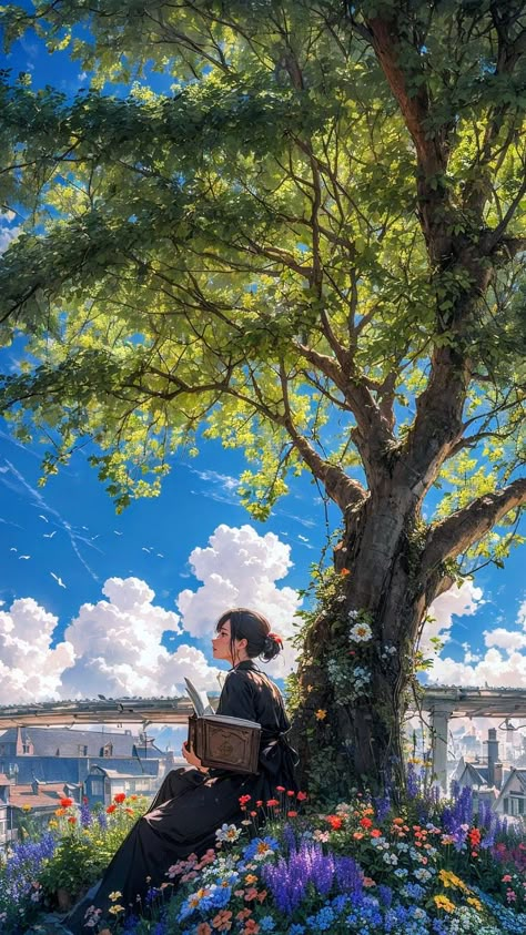 Panorama Alam, 심플한 그림, Dreamy Artwork, Anime Backgrounds Wallpapers, Girly Art Illustrations, Anime Artwork Wallpaper, Cool Wallpapers Art, Fantasy Art Landscapes, Howls Moving Castle