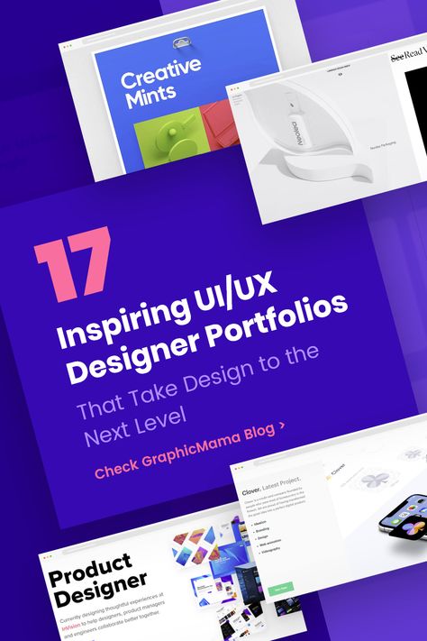 Check out these 17 amazing UI/UX portfolio examples that take design to the next level!  #uidesign #uxdesign #uiux #design Ux Portfolio Pdf, Uiux Design Portfolio, Ux Design Portfolio Website, Creative Portfolio Website Design Inspiration, Portfolio Ui Ux Design, Ux Design Portfolio Inspiration, Ui Ux Portfolio Design, Ui Portfolio Design, Ux Portfolio Website