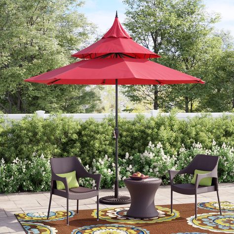 You'll Have It Made in the Shade with These 15 Stylish Patio Umbrellas Best Patio Umbrella, Colorful Patio, Aluminum Patio, Rattan Sofa, Assembly Instructions, Market Umbrella, Outdoor Umbrella, Patio Umbrellas, Garden Table