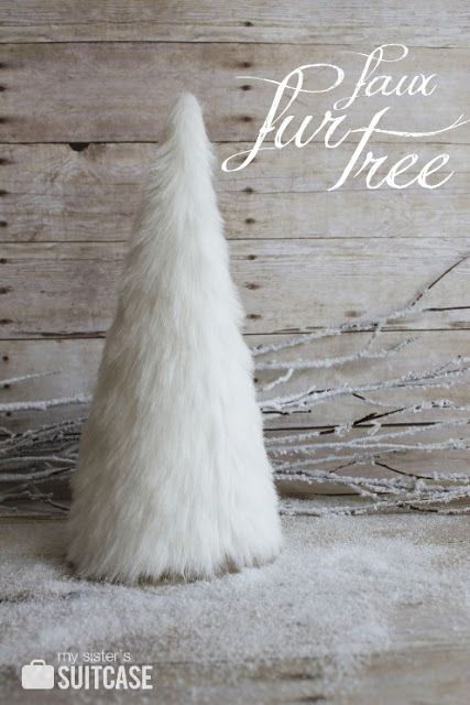 Make a Faux Fur Tree ~ http://tatertotsandjello.com/2012/12/happy-holidays-make-diy-faux-fur-trees.html Rustic Glam Christmas, Fur Tree, Christmas Cones, Silver Christmas Decorations, Glam Christmas, Cone Christmas Trees, Real Christmas Tree, A White Christmas, White Christmas Decor