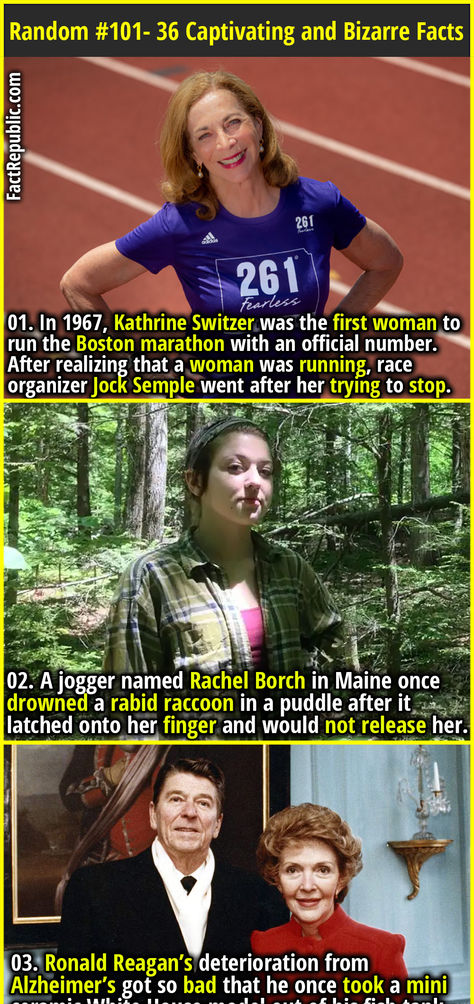 Fact Republic, Creepy Facts, Bizarre Facts, Running Race, Boston Marathon, Guinness World Records, Unbelievable Facts, Random Facts, Ronald Reagan