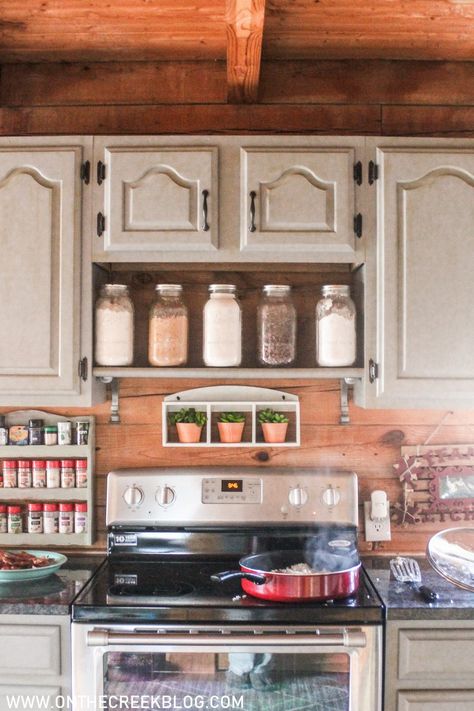 Over The Oven Shelf, Shelves Above Oven, Above Oven Shelf, Shelf Above Stove Ideas, Above Oven Ideas, Above The Stove Ideas, Spice Shelf Above Stove, Above Oven Decor, Over The Stove Ideas