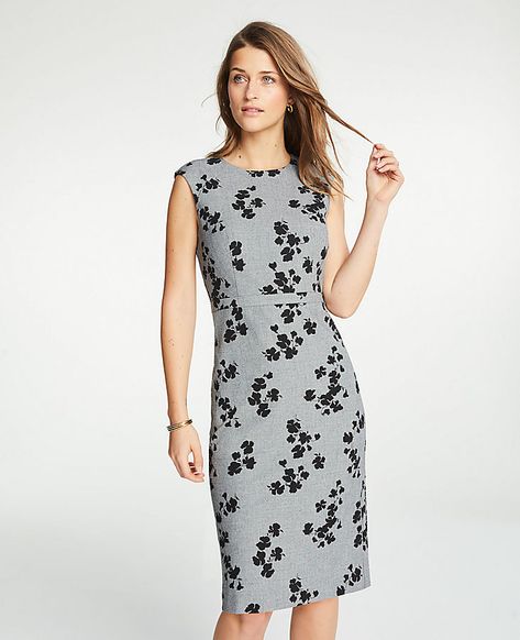 Shop Ann Taylor for effortless style and everyday elegance. Our Floral Cap Sleeve Sheath Dress is the perfect piece to add to your closet. Nude Slip Dress, Grey Floral Dress, Pink Sleeveless Dress, Western Clothing, Floral Sheath Dress, Silk Floral Dress, Midi Sheath Dress, Welcome Spring, Career Dress