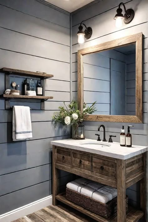 Coastal Bathroom Ideas, Coastal Bathroom Design, Lake House Bathroom, Luxury Bathroom Design, Shiplap Bathroom, Cabin Bathroom, Cabin Bathrooms, Coastal Bathroom, Bathroom Farmhouse Style