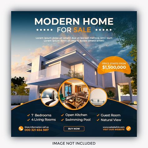 Real Estate Banner, Inmobiliaria Ideas, Property Ad, Real Estate Advertising, Real Estate Marketing Design, House Template, Real Estate Ads, Desain Editorial, Real Estates Design