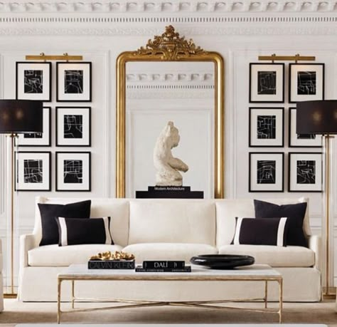 Roman Style, Classic Decor, White Furniture, Living Room Inspo, Classic Interior, Gold Decor, Classic Furniture, My New Room, Living Room Inspiration