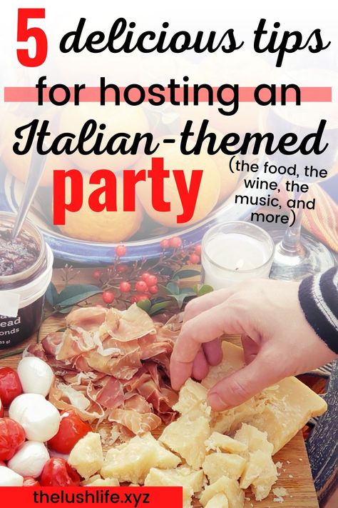 These 5 tips on Italian food and wine pairing will have you living La Dolce Vita. Hosting an Italy-themed party is stylish, festive, and (our favorite): low-maintenance. Once you know the secrets of entertaining like an Italian, you’ll discover that pulling off an evening of fabulous food and incredible wine, Italian-style, is one of the easiest and most rewarding ways to host. Italian Wine Party, Italian Festival Party, Taste Of Italy Party, Italy Inspired Party, Italian Party Games, Italy Themed Party, Italian Party Theme, Italy Theme Party, Italian Theme Party