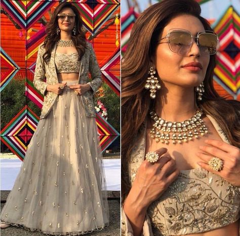 Karishma Tanna, Cape Lehenga, Lehnga Dress, Lehenga Blouse Designs, Salwar Kamiz, Red Lehenga, Indian Gowns Dresses, Indian Gowns, Bigg Boss