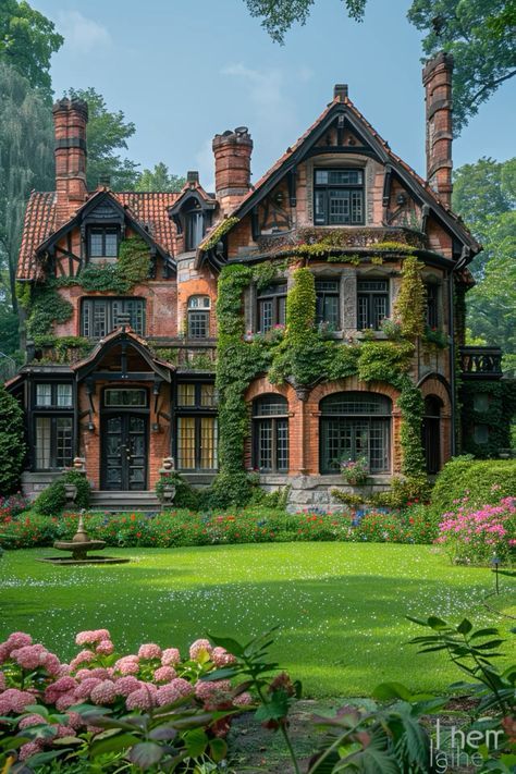 Fairy Cottage House Dream Homes, Dream Cottage House, Large Cottage House, British Countryside House, Cool House Exterior, Victorian Cottage House, Mansion Cottage, Cozy Mansion, Norwegian Homes