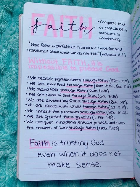 Journaling About God Bible Notes Notebooks, Bible Study In Notebook, Devotion Journal Ideas, Cute Devotional Notes, Cute Bible Study Notebook, Ways To Bible Study, Bible Pages To Read, Bible Journaling Methods, Christian Must Haves