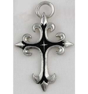 This elegant pendant presents the image of a cross, decorated with the sweeping arches and sharp lines for which gothic imagery is so well known. Gothic Cross Design, Gothic Cross Tattoo, Mini Spell Jars, Christian Goth, Spell Oils, Witch Brooms, Witchy Items, Witch Crystals, Medieval Cross