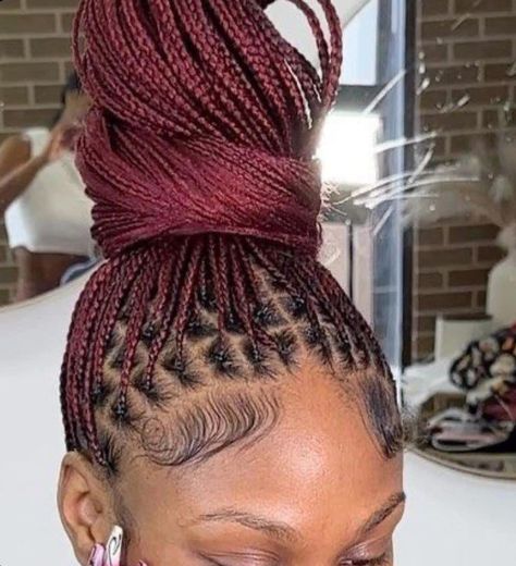 Color 425 Knotless Braids, Small Color Knotless Braids, 425 Braiding Hair Color, 425 Knotless Braids, Small Knotless Braids Hairstyles With Color, Small Ginger Knotless Braids, Small Knotless Box Braids With Color, Two Color Knotless Braids, Small Knotless Braids With Color