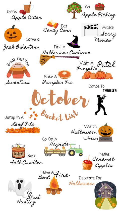 Things To Do During Halloween Season, Spooky Season To Do List, What To Do For Halloween With Friends, Halloween Month Activities, Fun Things To Do During Spooky Season, Spooky September, Things To Do On October 1st, October To Do List Things To Do, Activities For October