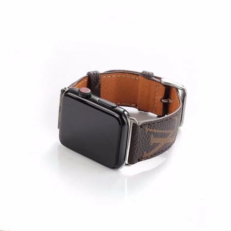 LUXURY LOUIS VUITTON LV LEATHER STRAP FOR APPLE WATCH BAND - Any-Cases Gucci Apple Watch Band, Louis Vuitton Phone Case, Apple Watch バンド, Apple Watch Nike, Elegant Wallet, Luxury Iphone Cases, Minimal Nails, Leather Wristbands, Apple Watch Case