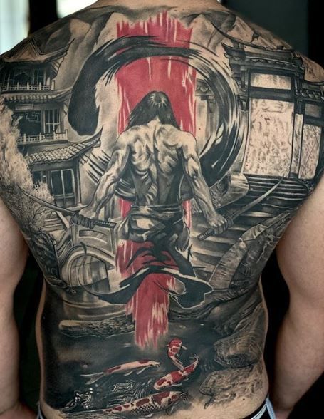 Samurai Back Tattoo, Tattoo Japonais, Samurai Tattoo Sleeve, Japanese Back Tattoo, Japanese Tattoos For Men, Backpiece Tattoo, Cool Back Tattoos, Back Tats, Tattoos Infinity