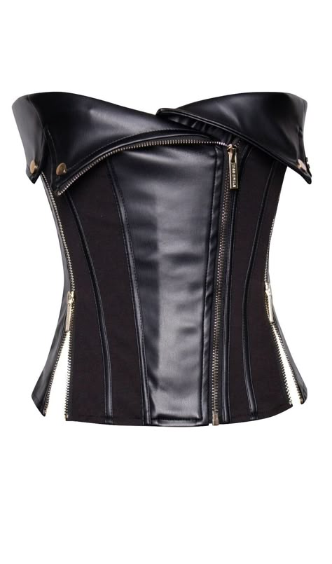 MERLINA BLACK VEGAN LEATHER BUSTIER TOPProduct OverviewThe MERLINA Black Vegan Leather Bustier Top is a stunning and versatile piece that will elevate your wardrobe. Made from high-quality faux leather, this bustier top combines edgy style with a touch of femininity. Its boned corset construction offers structure and support, ensuring a flattering fit.Key Features Materials: Made from premium faux leather for a luxurious look and feel Length: Approximately 11.4 inches (29cm) for a stylish croppe Leather Bustier Top, Corset Construction, Black Leather Corset, Leather Bustier, Mode Zara, Leather Corset, Black Vegan, Edgy Style, Bustier Top