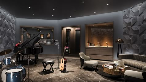 Studio Music Room, Music Room Design, Home Music Rooms, Recording Studio Design, Home Studio Setup, Music Studio Room, Deco Studio, Home Recording Studio, Home Studio Music