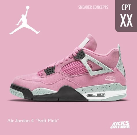 Pink Jordans 4s, Jordans 4s, Pink Jordans, Pretty Sneakers, Nike Shoes Girls, Jordan Shoes Girls, Jordan Shoes Retro, Pretty Shoes Sneakers, All Nike Shoes