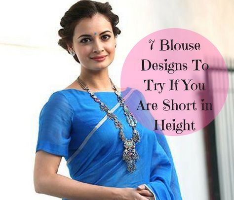 blouse design for short height Short Sleeve Blouse Designs Saree, Blouse Designs For Silk Sarees, Short Sleeve Blouse Design, Sari Blouse Styles, Short Height, Farewell Sarees, Short Girl Fashion, Keep Me Stylish, Blouse Designs High Neck