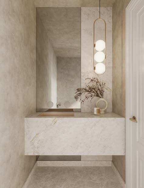 Everest Sunrise and Cappadocia Sunset - Product Feature - The Local Project - The Local Project Luxury Powder Room, Concrete Effect Paint, Powder Room Design, Power Room, Stone Architecture, Minimalism Interior, Product Feature, Eco Friendly House, Bathroom Inspo