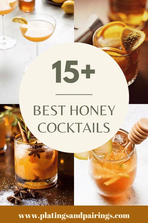 Honey Mixed Drinks, Evan Williams Honey Drinks, Drinks With Honey Whiskey, Bourbon Bees Knees Cocktail, Honey Cocktails Drink Recipes, Alcoholic Drinks With Honey, Honey Drinks Alcohol, Cocktail With Honey, Cocktails With Honey Syrup